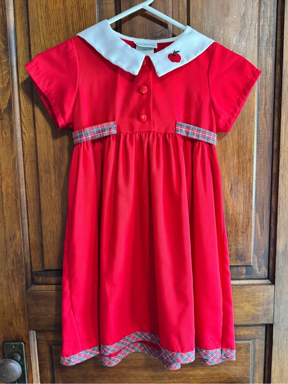 Vintage Rare Editions Red Apple Back to School Dress Size 6X